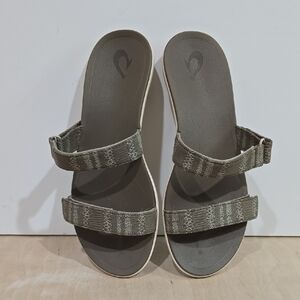 🌿 OluKai Women's Olive Dual-Strap Slide Sandals